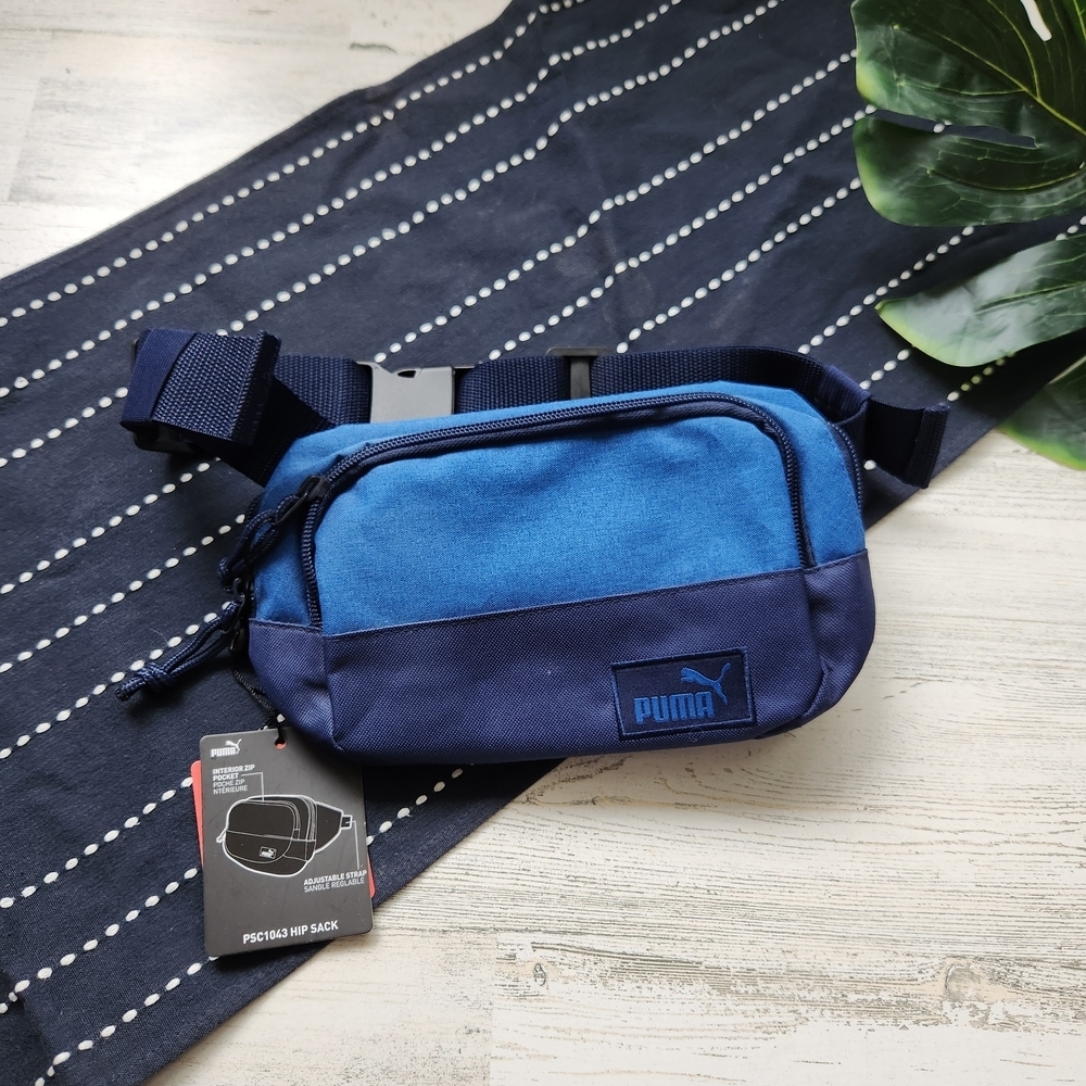 Puma Psc1043 Hip Sack Fanny Pack Belt Bag Blue Unisex NEW NWT